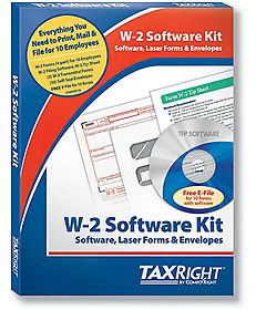 Tax Form Kits: Taxright W-2 4-Part With Software 10 Employees